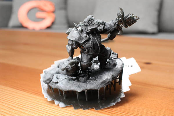 elegoo mars ork print support partially removed and illuminated