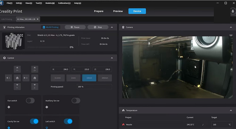 Creality Print Live Monitoring